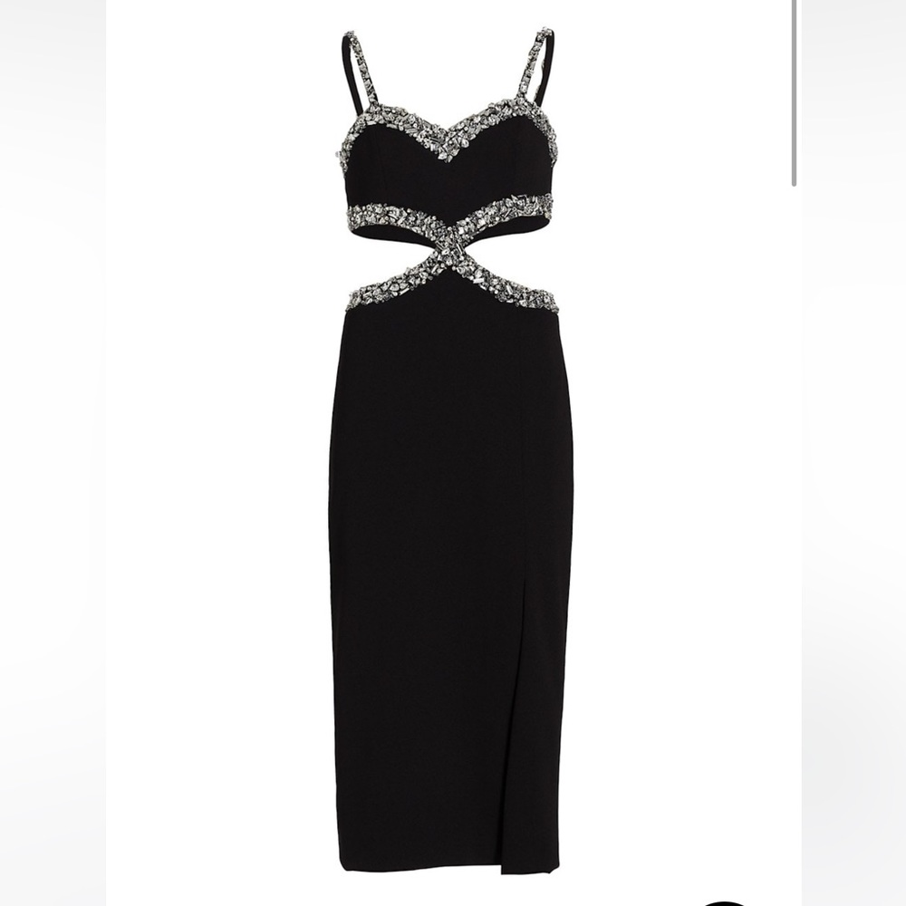 PatBO Hand-Beaded Cut-Out Midi Dress 4